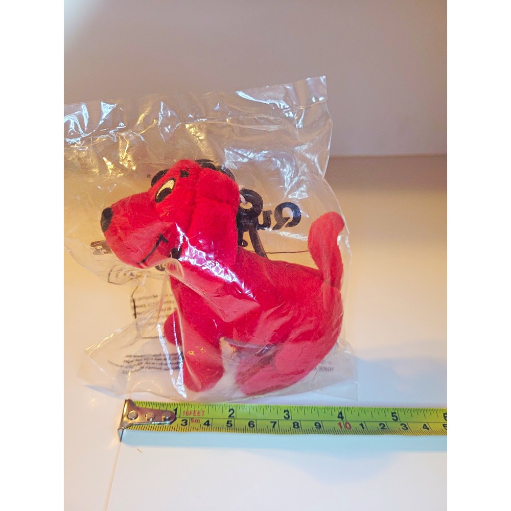 RARE Y2K Scholastic Clifford Big Red Dog 4" Plush Keychain Clip Quiznos Toy